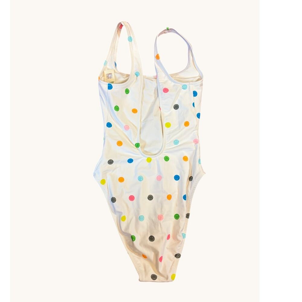 AERIE Women's One Piece Swimsuit XS White Smiley Face Babewatch Cheekiest NWT - Picture 6 of 8